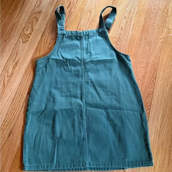 Green Denim Overall Dress - Picture 2 of 2